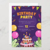 Geburtstagsparty Einladung (Vorne/Hinten)