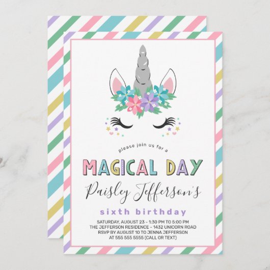 Geburtstagsparty Einladung (Vorne/Hinten)