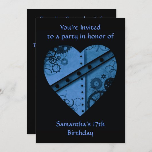 Geburtstagsparty Einladung (Vorne/Hinten)