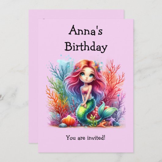 Geburtstagsparty Einladung (Vorne/Hinten)