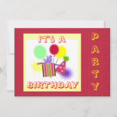 Geburtstagsparty Einladung (Vorderseite)