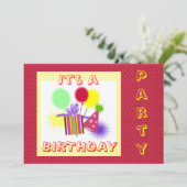 Geburtstagsparty Einladung (Stehend Vorderseite)