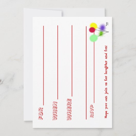 Geburtstagsparty Einladung (Rückseite)