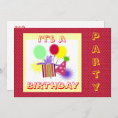 Geburtstagsparty Einladung (Vorne/Hinten)