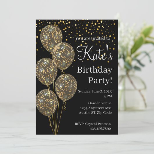 Geburtstagsparty Einladung (Stehend Vorderseite)