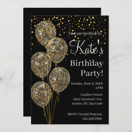 Geburtstagsparty Einladung (Vorne/Hinten)