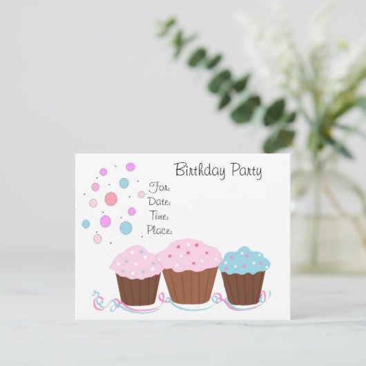 Geburtstagsparty Einladung (Stehend Vorderseite)