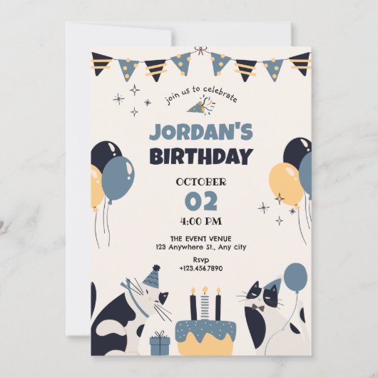 Geburtstagsparty Einladung (Vorderseite)
