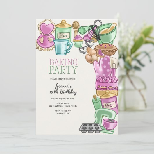 Geburtstagsparty Einladung (Stehend Vorderseite)