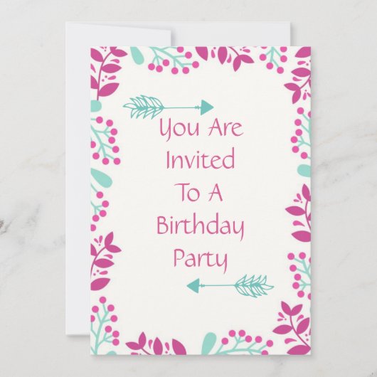 Geburtstagsparty Einladung (Vorderseite)