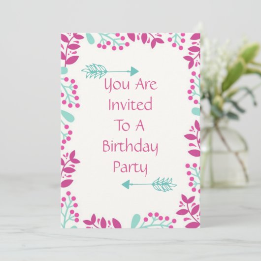 Geburtstagsparty Einladung (Stehend Vorderseite)