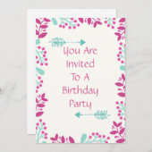 Geburtstagsparty Einladung (Vorne/Hinten)