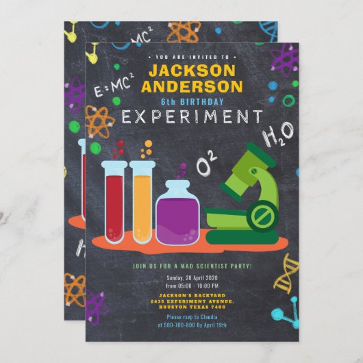 Geburtstagsparty Einladung (Vorne/Hinten)