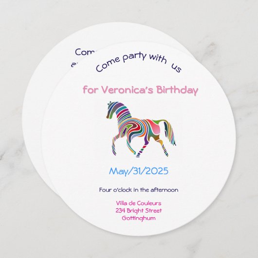 Geburtstagsparty Einladung (Vorne/Hinten)