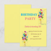 Geburtstagsparty Einladung (Vorne/Hinten)