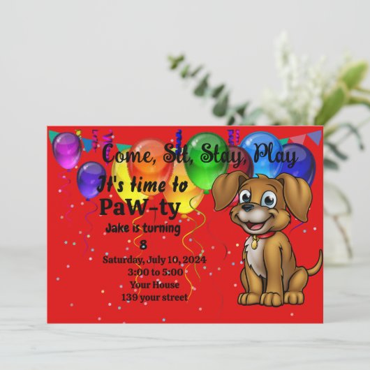 Geburtstagsparty Einladung (Stehend Vorderseite)