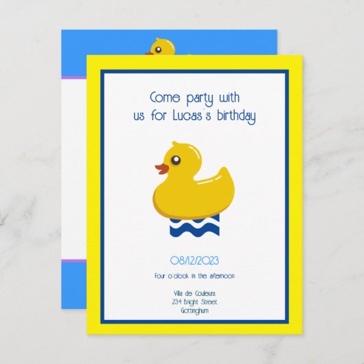 Geburtstagsparty Einladung (Vorne/Hinten)