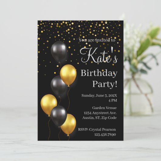 Geburtstagsparty Einladung (Stehend Vorderseite)