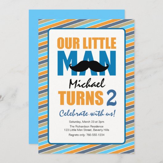 Geburtstagsparty Einladung (Vorne/Hinten)