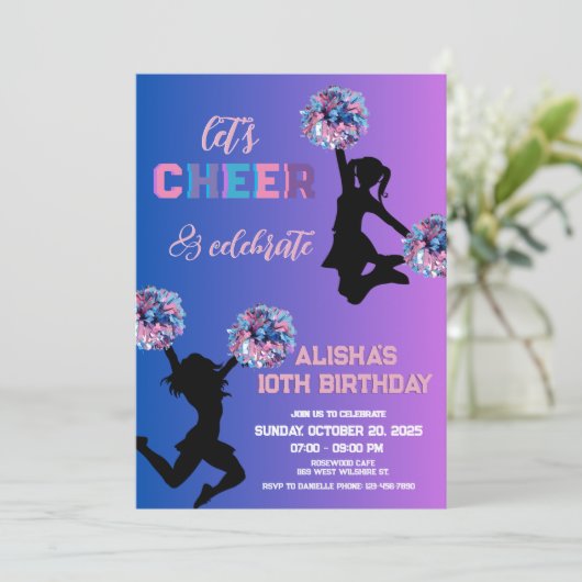 Geburtstagsparty Einladung (Stehend Vorderseite)