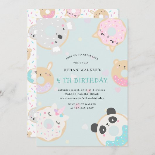 Geburtstagsparty Einladung (Vorne/Hinten)