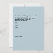 Geburtstagsparty Einladung 3-jähriger Junge (Rückseite)