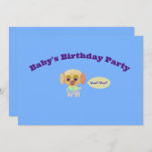 Geburtstagsparty Einladung Baby Blue (Vorne/Hinten)