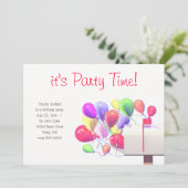 Geburtstagsparty Einladung Balloon Mail (Stehend Vorderseite)