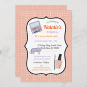 Geburtstagsparty Einladung Beauty Geburtstag Nail (Vorne/Hinten)