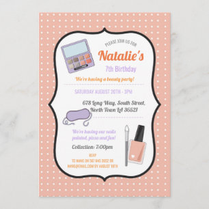 Geburtstagsparty Einladung Beauty Geburtstag Nail 