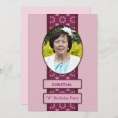 Geburtstagsparty Einladung Bild und Name (Vorne/Hinten)