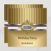 Geburtstagsparty Einladung Elegantes Gold (Vorne/Hinten)