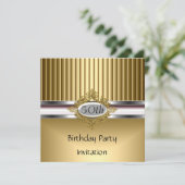Geburtstagsparty Einladung Elegantes Gold (Stehend Vorderseite)