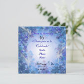 Geburtstagsparty Einladung Fairy Blue (Stehend Vorderseite)