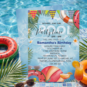 Geburtstagsparty-Einladung für den Swimmingpool Einladung