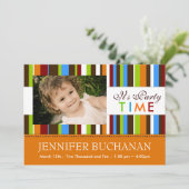 Geburtstagsparty Einladung für Kinder (Stehend Vorderseite)