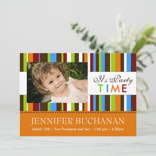 Geburtstagsparty Einladung für Kinder (Stehend Vorderseite)