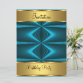 Geburtstagsparty Einladung Gold Geburtstagsparty (Stehend Vorderseite)