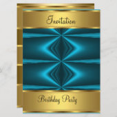 Geburtstagsparty Einladung Gold Geburtstagsparty (Vorne/Hinten)