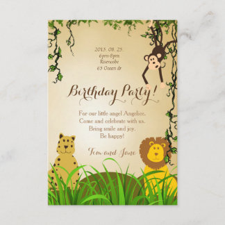 Geburtstagsparty Einladung Löwe Geparden m Schlüss