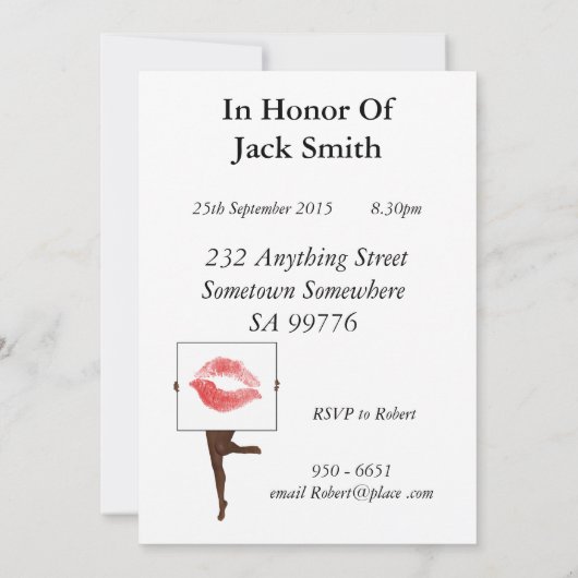 Geburtstagsparty Einladung mit Beinen (Rückseite)