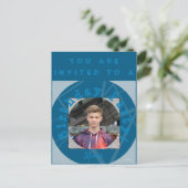Geburtstagsparty Einladung mit Foto Postkarte (Stehend Vorderseite)