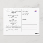 Geburtstagsparty Einladung mit Foto Postkarte (Rückseite)