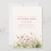 Geburtstagsparty Einladung mit Frühlingsblumen (Vorderseite)