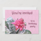Geburtstagsparty Einladung Pink Bromeliad (Vorderseite)