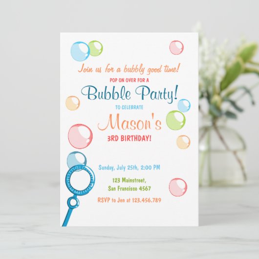 Geburtstagsparty Einladung POP Geburtstagskind (Stehend Vorderseite)