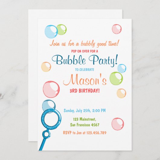 Geburtstagsparty Einladung POP Geburtstagskind (Vorne/Hinten)