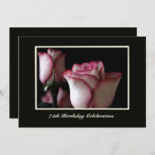 Geburtstagsparty Einladung Rose (Vorne/Hinten)