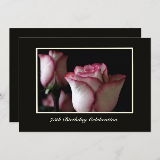 Geburtstagsparty Einladung Rose (Vorne/Hinten)