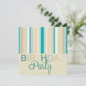 Geburtstagsparty Einladung Streifen (Stehend Vorderseite)